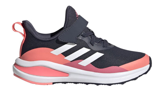 Adidas Girls' Fortarun Elastic Lace Top Strap Running Shoes (Shadow Navy/White/Acid Red) | Auzzi Store