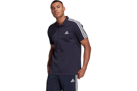 Adidas Men's 3 Stripe Pique Polo Shirt (Legend Ink/White) | Auzzi Store