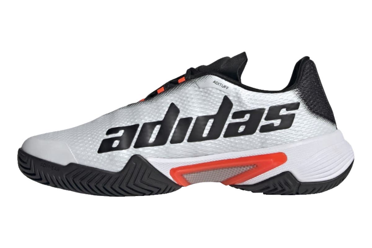 Adidas Men's Barricade Tennis Shoes (Cloud White/Core Black/Solar Red) | Auzzi Store