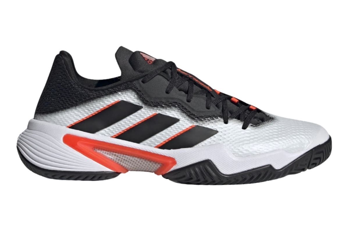 Adidas Men's Barricade Tennis Shoes (Cloud White/Core Black/Solar Red) | Auzzi Store