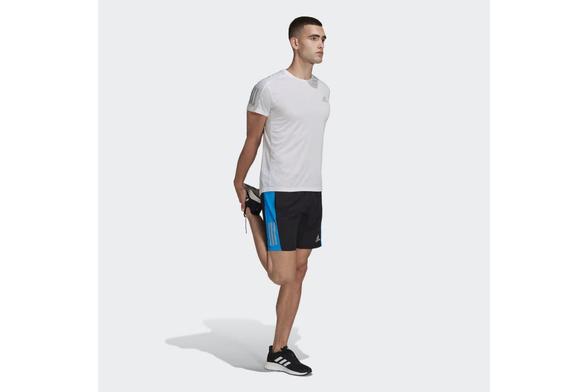 Adidas Men's Own the Run Short (Black/Blue/Reflective Silver) | Auzzi Store