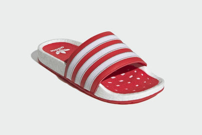 Adidas Originals Men's Adilette Boost Slides (Cloud White/Grey One/Red) | Auzzi Store