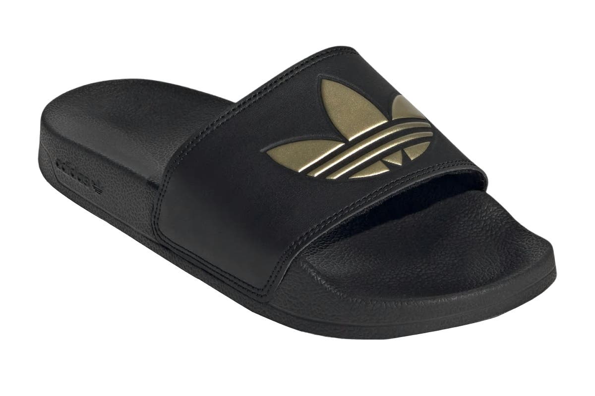 Adidas Womens Adilette Lite Casual Shoe (Core Black/Core Black/Matte Gold) | Auzzi Store