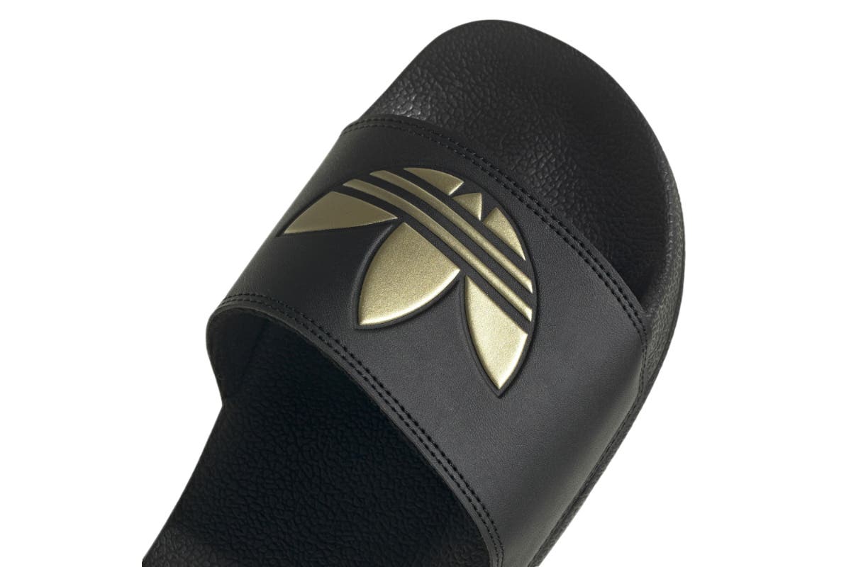 Adidas Womens Adilette Lite Casual Shoe (Core Black/Core Black/Matte Gold) | Auzzi Store