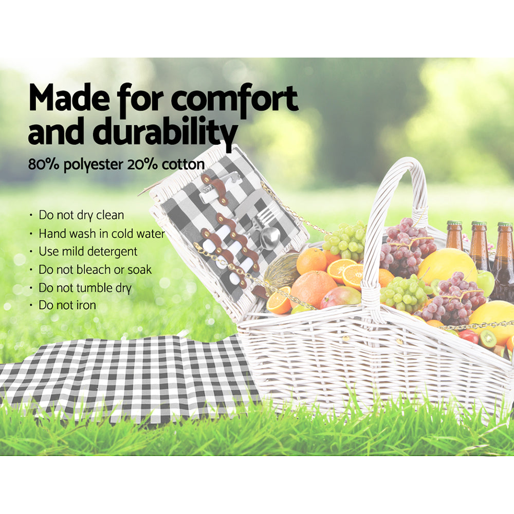 Alfresco 2 Person Picnic Basket Vintage Baskets Outdoor Insulated Blanket | Auzzi Store