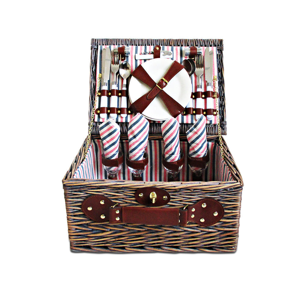 Alfresco 4 Person Picnic Basket Baskets Deluxe Outdoor Corporate Gift Blanket | Auzzi Store