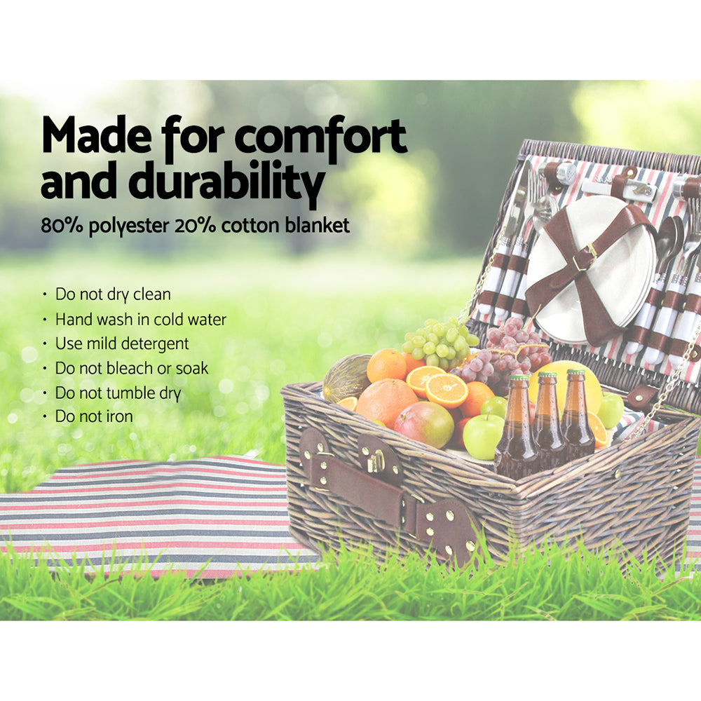 Alfresco 4 Person Picnic Basket Baskets Deluxe Outdoor Corporate Gift Blanket | Auzzi Store