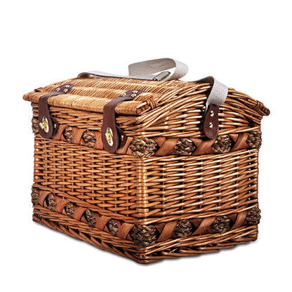 Alfresco 4 Person Picnic Basket Baskets Wicker Deluxe Outdoor Insulated Blanket | Auzzi Store