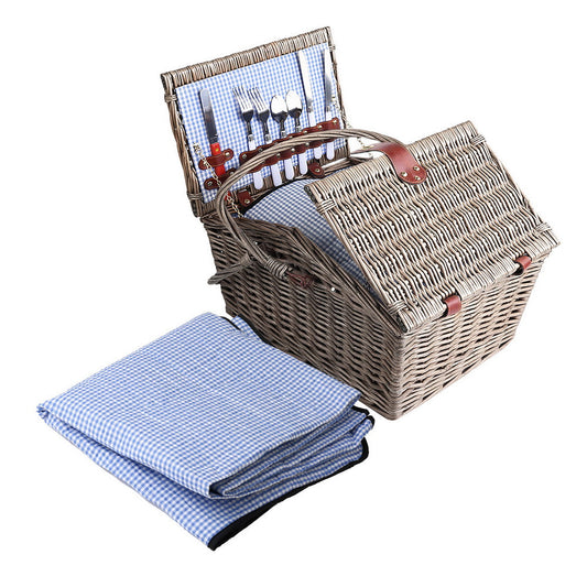 Alfresco 4 Person Picnic Basket Deluxe Baskets Outdoor Insulated Blanket | Auzzi Store