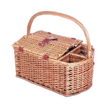 Alfresco 4 Person Picnic Basket Set Basket Outdoor Insulated Blanket Deluxe | Auzzi Store