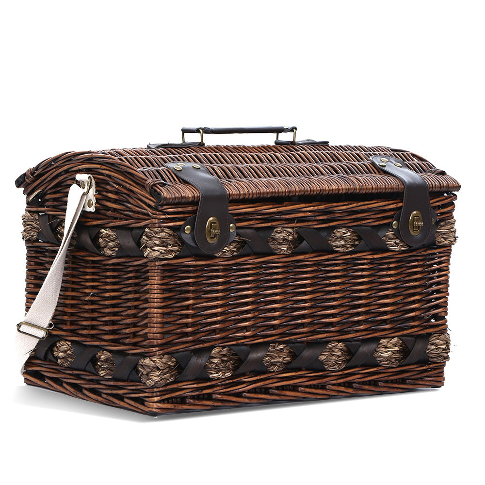 Alfresco 4 Person Picnic Basket Wicker Baskets Outdoor Insulated Gift Blanket | Auzzi Store
