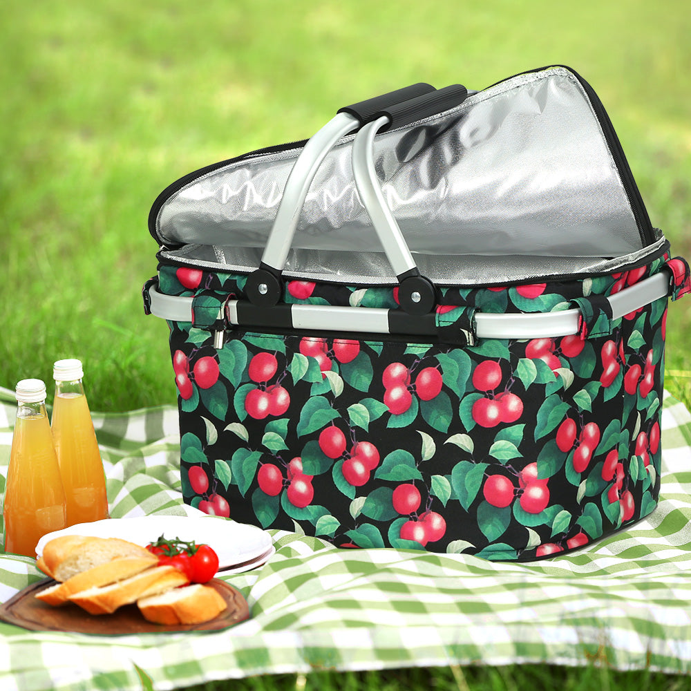 Alfresco Folding Picnic Bag Basket Cooler Hamper Camping Hiking Insulated Lunch | Auzzi Store