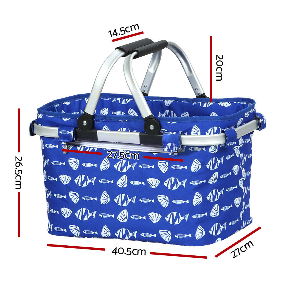 Alfresco Picnic Bag Basket FoldingHamper Camping Hiking Insulated | Auzzi Store