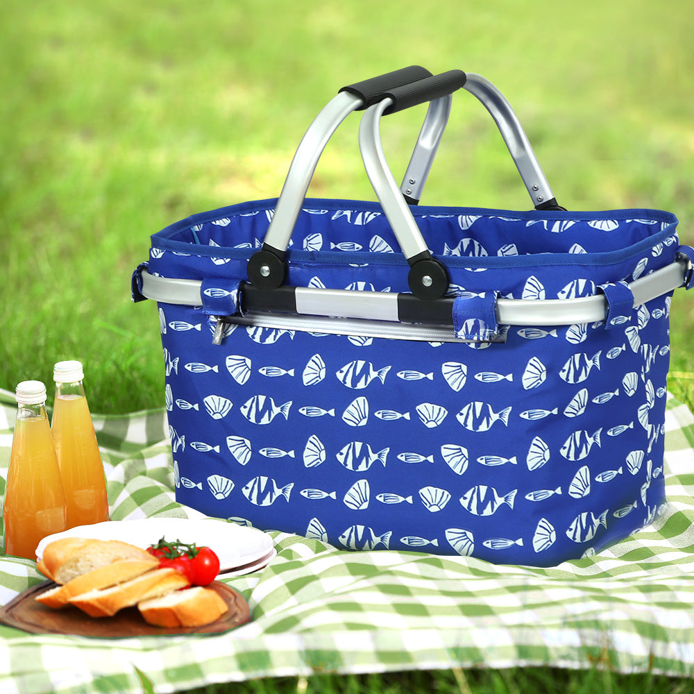 Alfresco Picnic Bag Basket FoldingHamper Camping Hiking Insulated | Auzzi Store