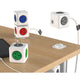 Allocacoc PowerCube Extended USB Powerboard 4-Outlets 2 USB Ports Grey-White 1.5m | Auzzi Store