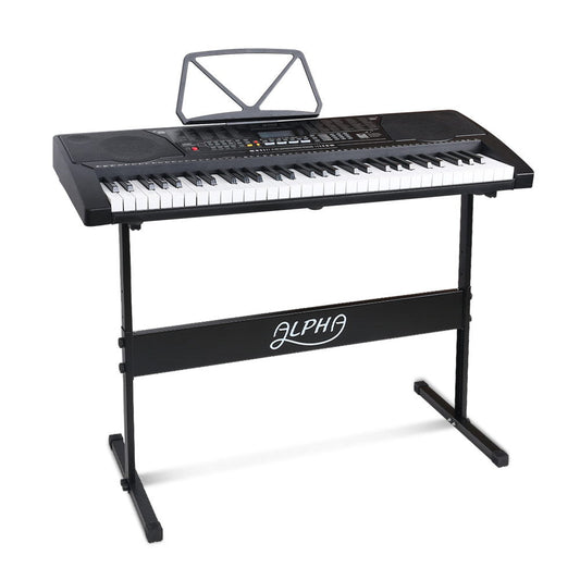 Alpha 61 Key Lighted Electronic Piano Keyboard LCD Electric w/ Holder Music Stand | Auzzi Store