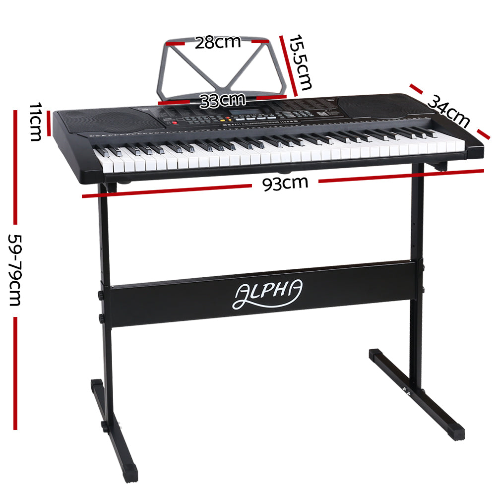 Alpha 61 Key Lighted Electronic Piano Keyboard LCD Electric w/ Holder Music Stand | Auzzi Store
