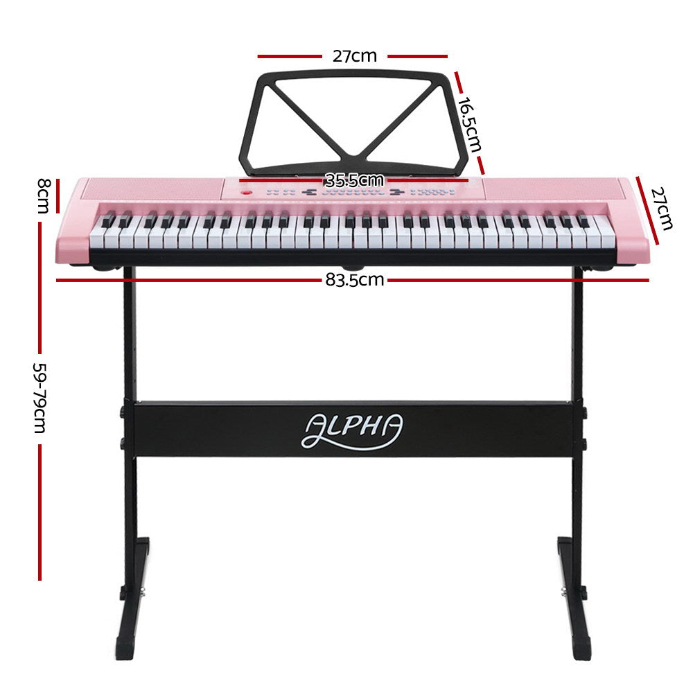 Alpha 61 Key Lighted Electronic Piano Keyboard LED Electric Holder Music Stand | Auzzi Store