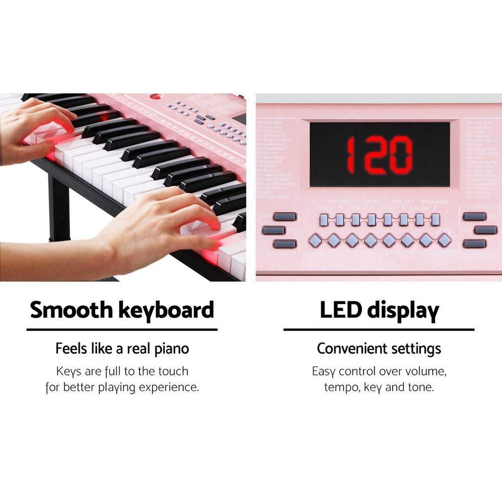 Alpha 61 Key Lighted Electronic Piano Keyboard LED Electric Holder Music Stand | Auzzi Store