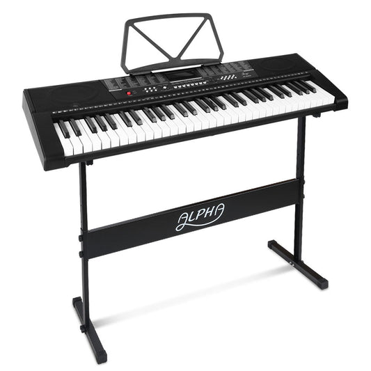 Alpha 61 Keys Electronic Piano Keyboard LED Electric w/Holder Music Stand USB Port | Auzzi Store