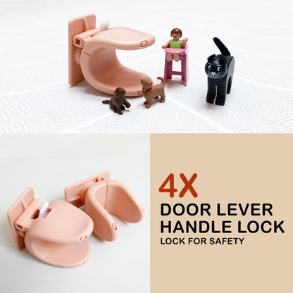 Appason 4X Apricot Pink Door Lever Lock Pet Child Proof Adhesive Handle Lock | Auzzi Store