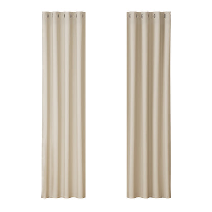 Artiss 2X Blockout Curtains Blackout Window Curtain Eyelet 140x230cm Beige | Auzzi Store