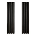 Artiss 2X Blockout Curtains Eyelet 140x230cm Black Shine