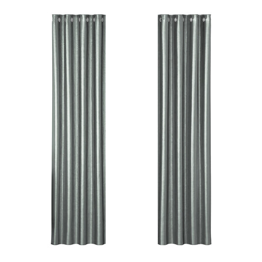 Artiss 2X Blockout Curtains Blackout Window Curtain Eyelet 140x230cm Grey | Auzzi Store