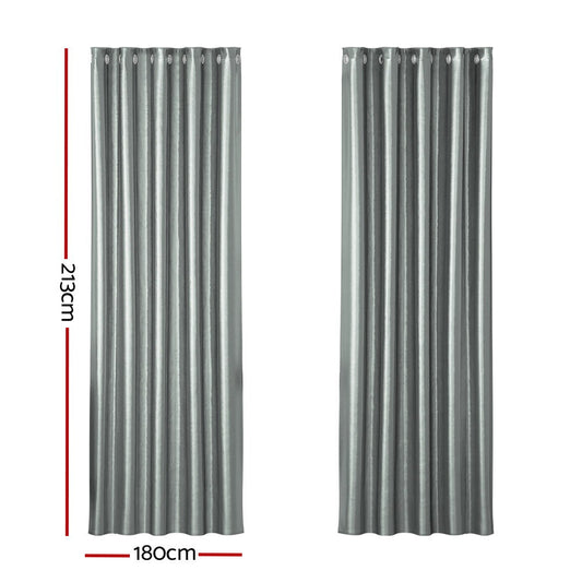 Artiss 2X Blockout Curtains Blackout Window Curtain Eyelet 180x213cm Grey | Auzzi Store