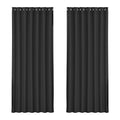 Artiss 2X Blockout Curtains Eyelet 240x230cm Black