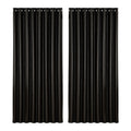 Artiss 2X Blockout Curtains Eyelet 300x230cm Black Shine