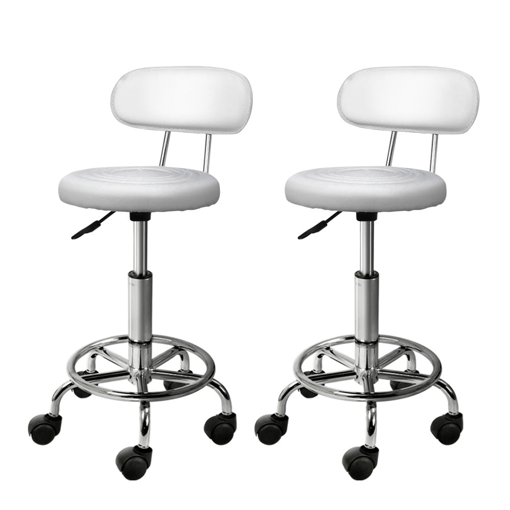 Artiss 2X Saddle Salon Stool Swivel Backrest Chair Barber Chair Hydraulic Lift | Auzzi Store