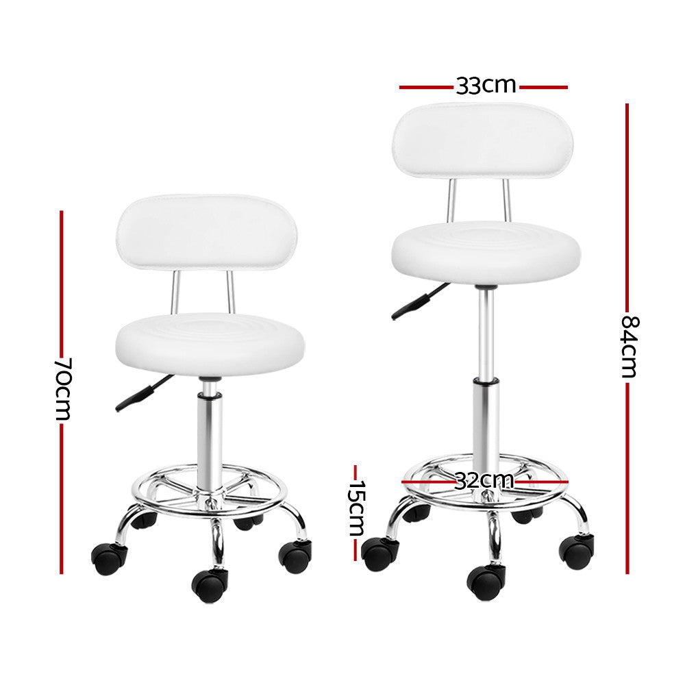 Artiss 2X Saddle Salon Stool Swivel Backrest Chair Barber Chair Hydraulic Lift | Auzzi Store