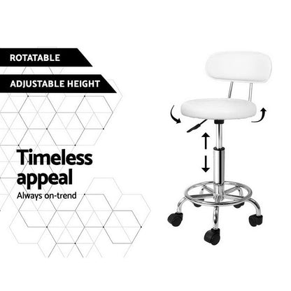 Artiss 2X Saddle Salon Stool Swivel Backrest Chair Barber Chair Hydraulic Lift | Auzzi Store