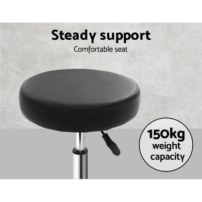 Artiss 2X Salon Stool Round Swivel Barber Hair Bar Stools Hydraulic Lift Black | Auzzi Store