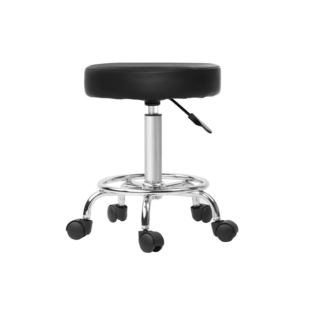 Artiss 2X Salon Stool Round Swivel Barber Hair Bar Stools Hydraulic Lift Black | Auzzi Store