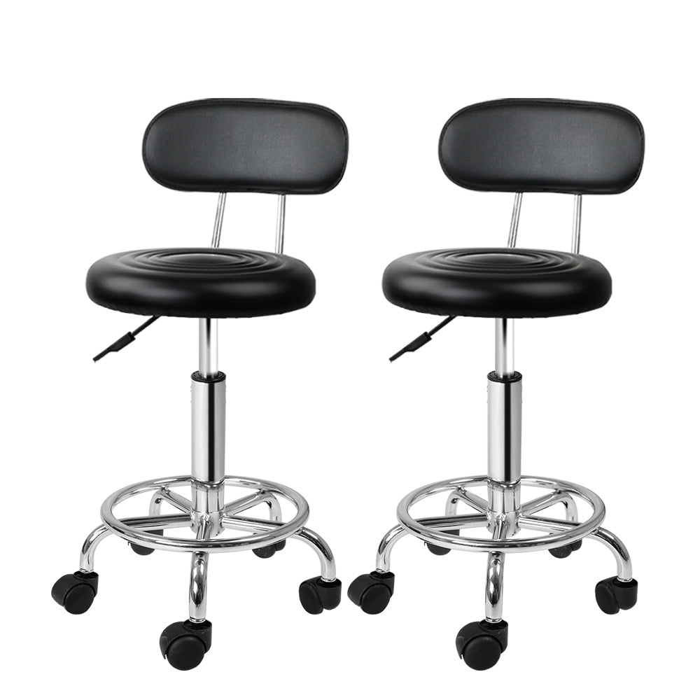 Artiss 2X Salon Stool Swivel Backrest Chair Barber Hairdressing Hydraulic Height | Auzzi Store