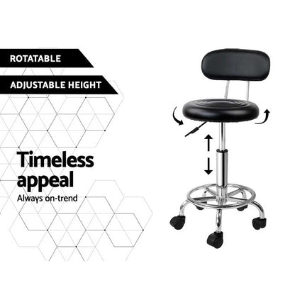 Artiss 2X Salon Stool Swivel Backrest Chair Barber Hairdressing Hydraulic Height | Auzzi Store