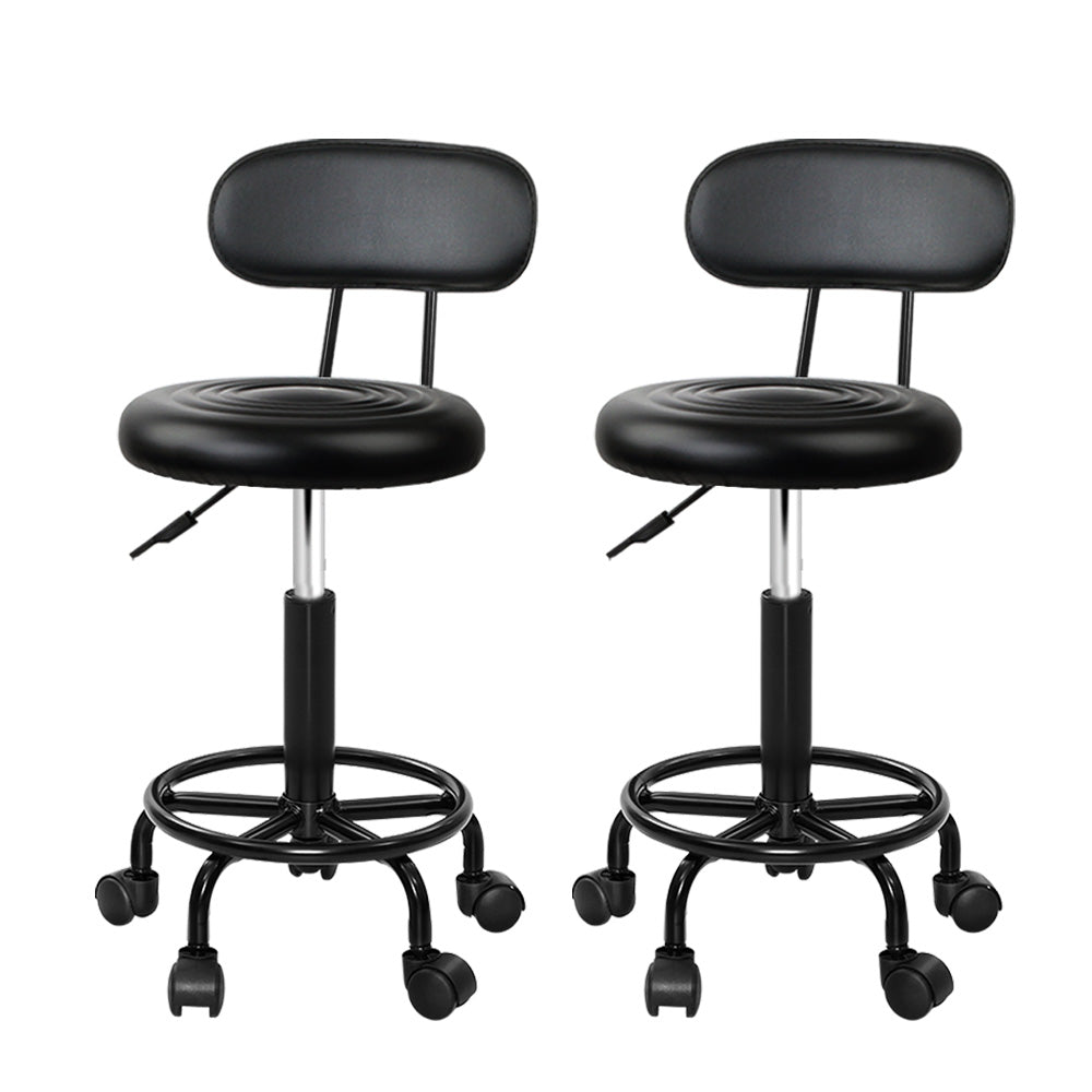 Artiss 2X Salon Stool Swivel Backrest Chair Barber Hairdressing Hydraulic Lift | Auzzi Store