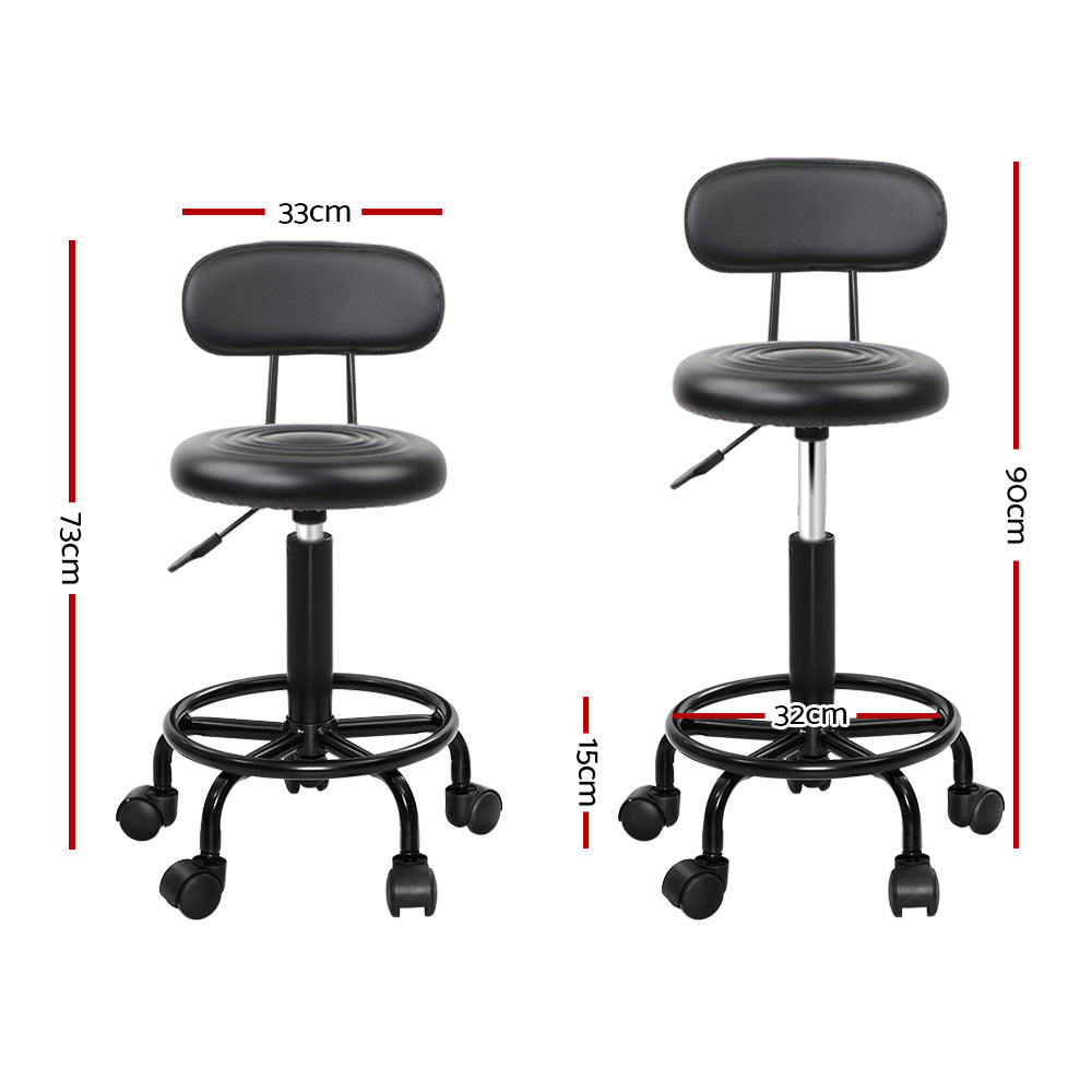 Artiss 2X Salon Stool Swivel Backrest Chair Barber Hairdressing Hydraulic Lift | Auzzi Store