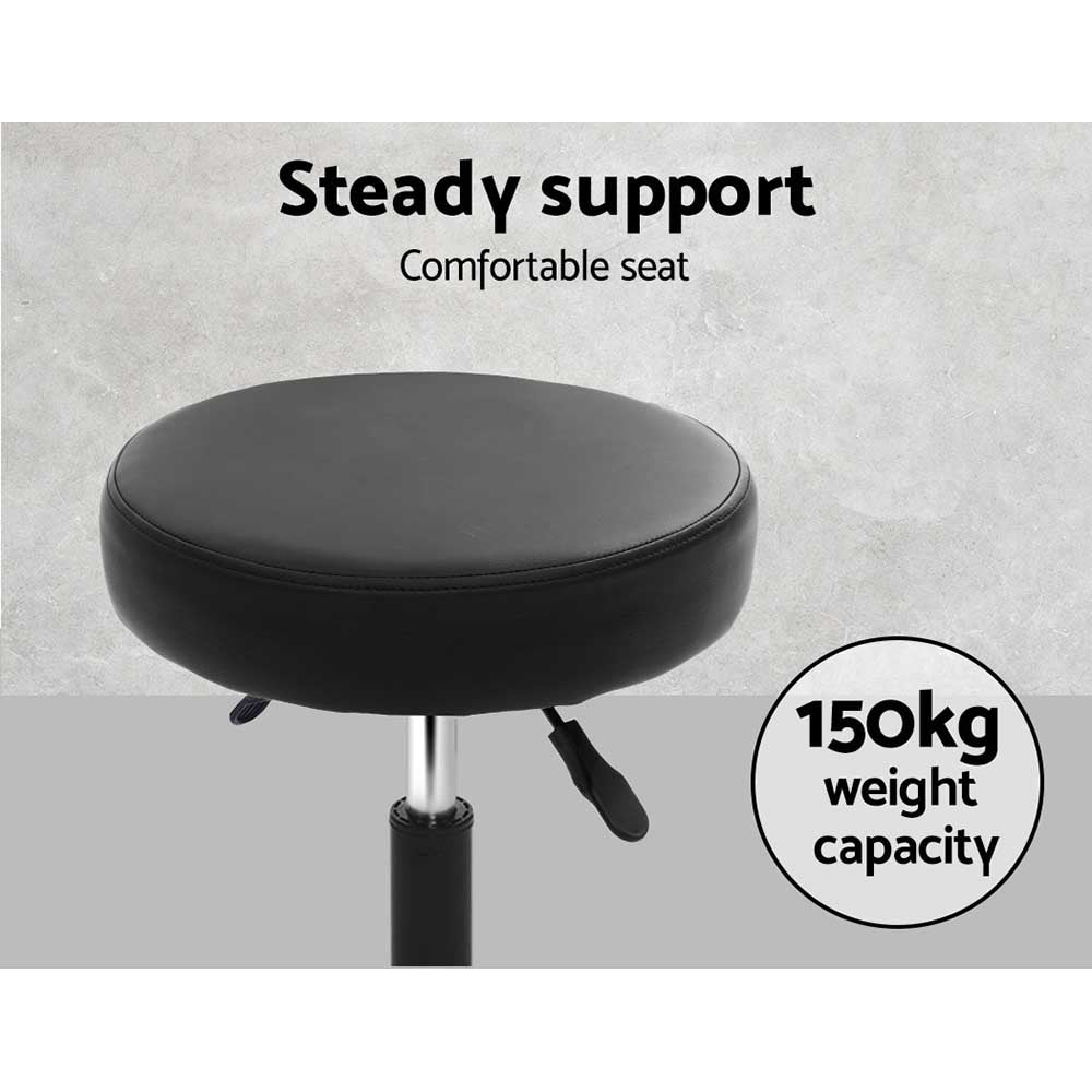 Artiss 2X Salon Stool Swivel Round Barber Hair Bar Stools Hydraulic Lift Black | Auzzi Store