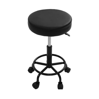 Artiss 2X Salon Stool Swivel Round Barber Hair Bar Stools Hydraulic Lift Black | Auzzi Store