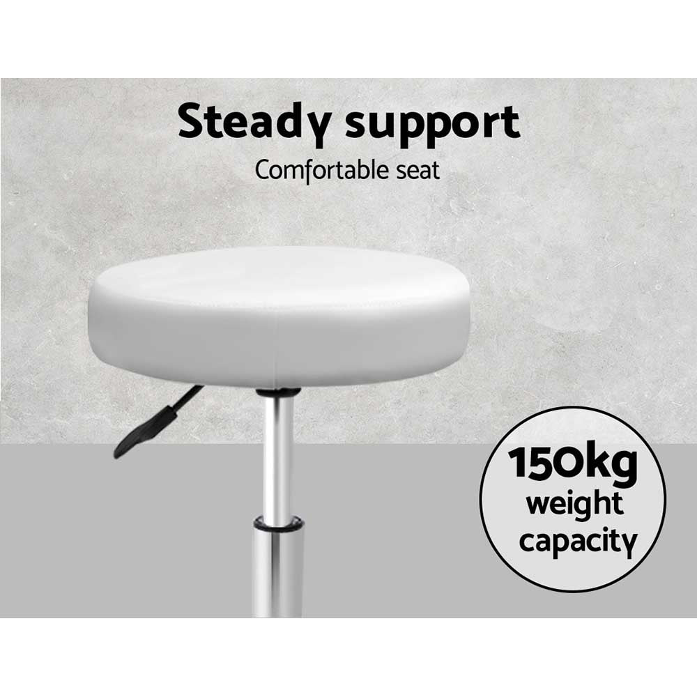 Artiss 2X Salon Stool Swivel Round Barber Hair Bar Stools Hydraulic Lift White | Auzzi Store