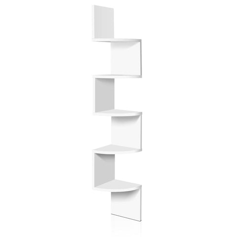 Artiss 5 Tier Corner Wall Shelf - White | Auzzi Store