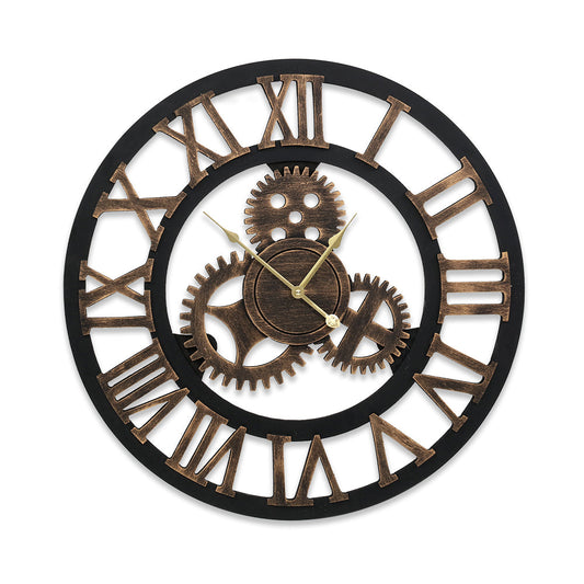 Artiss 60CM Wall Clock Modern Large Vintage Luxury Art Clock Home Decor Black | Auzzi Store
