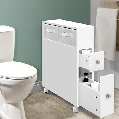 Artiss Bathroom Cabinet Toilet Storage Caddy Holder w/ Wheels | Auzzi Store