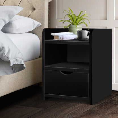 Artiss Bedside Table Drawer - Black | Auzzi Store