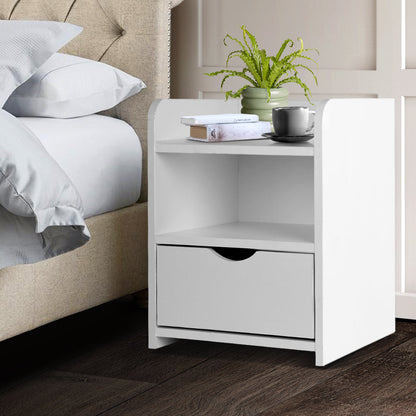 Artiss Bedside Table Drawer - White | Auzzi Store