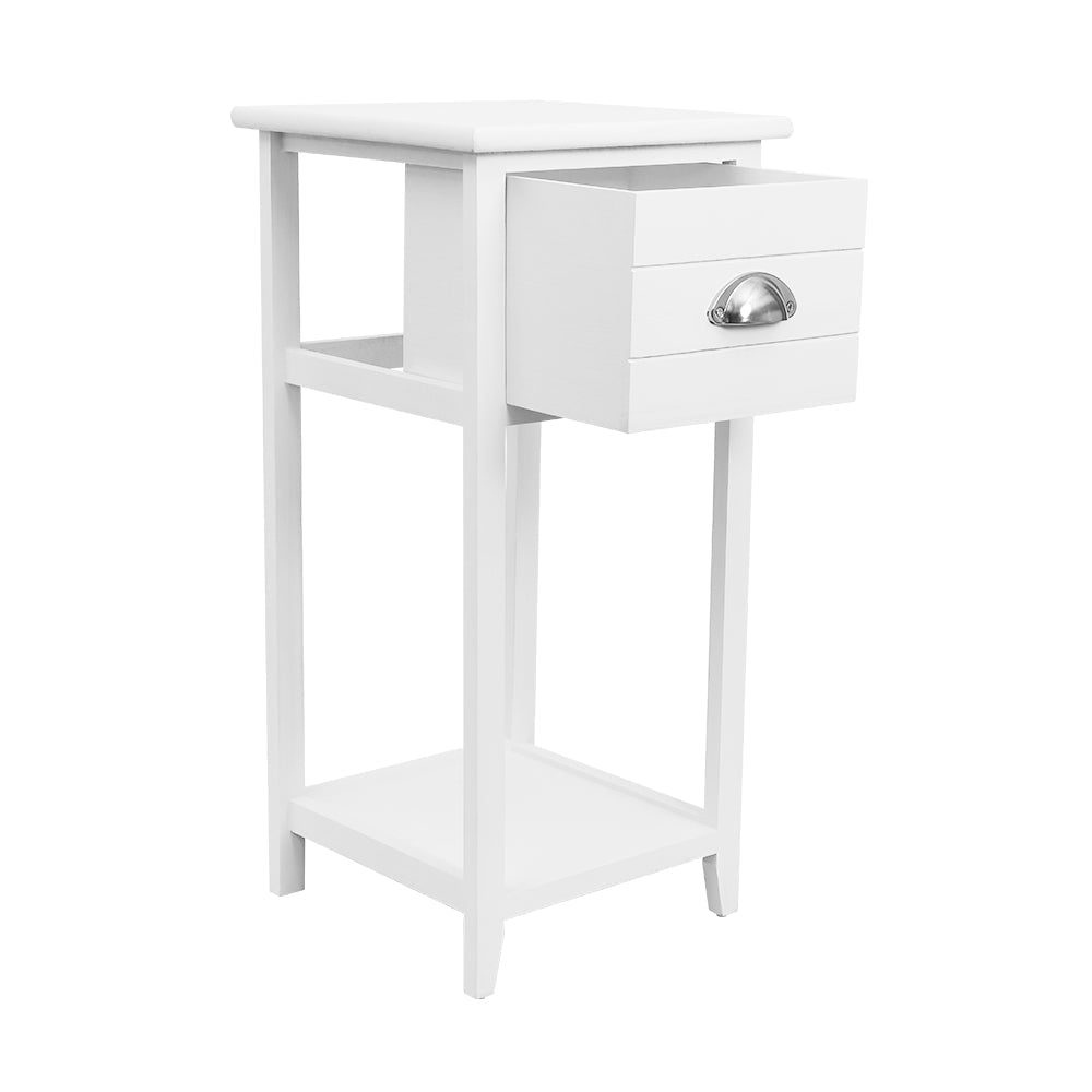 Artiss Bedside Table Nightstand Drawer Storage Cabinet Lamp Side Shelf White | Auzzi Store