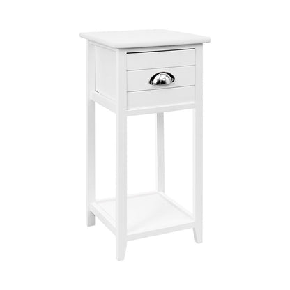 Artiss Bedside Table Nightstand Drawer Storage Cabinet Lamp Side Shelf White | Auzzi Store